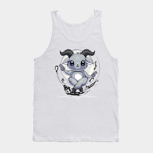 Kawaii Baphomet Black &White Tank Top